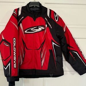 Coldwave Racing Jacket Windproof Motorcycle Red Black Mens LG